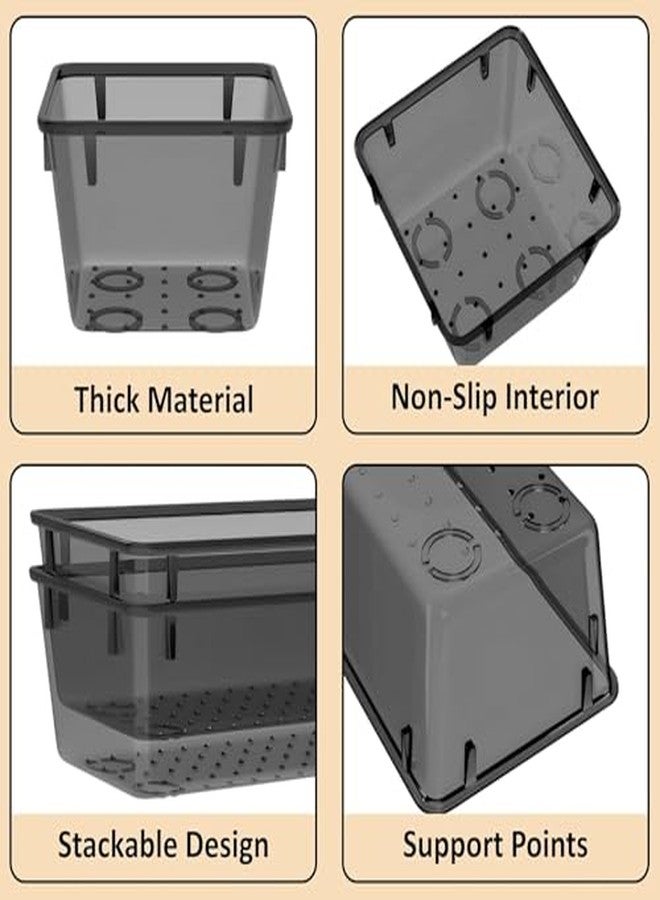 TEKCOOL Set of 20 Drawer Organiser/Unbreakable Drawer Organizer/Dressing Table Organizer/Multi-Purpose Storage Boxes/Drawer Divider Tray for Kitchen/Bedroom/Office - (Black) Polypropylene, Stationery - Image 4